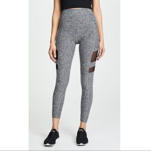 Beyond yoga gray mesh panel pants, size large